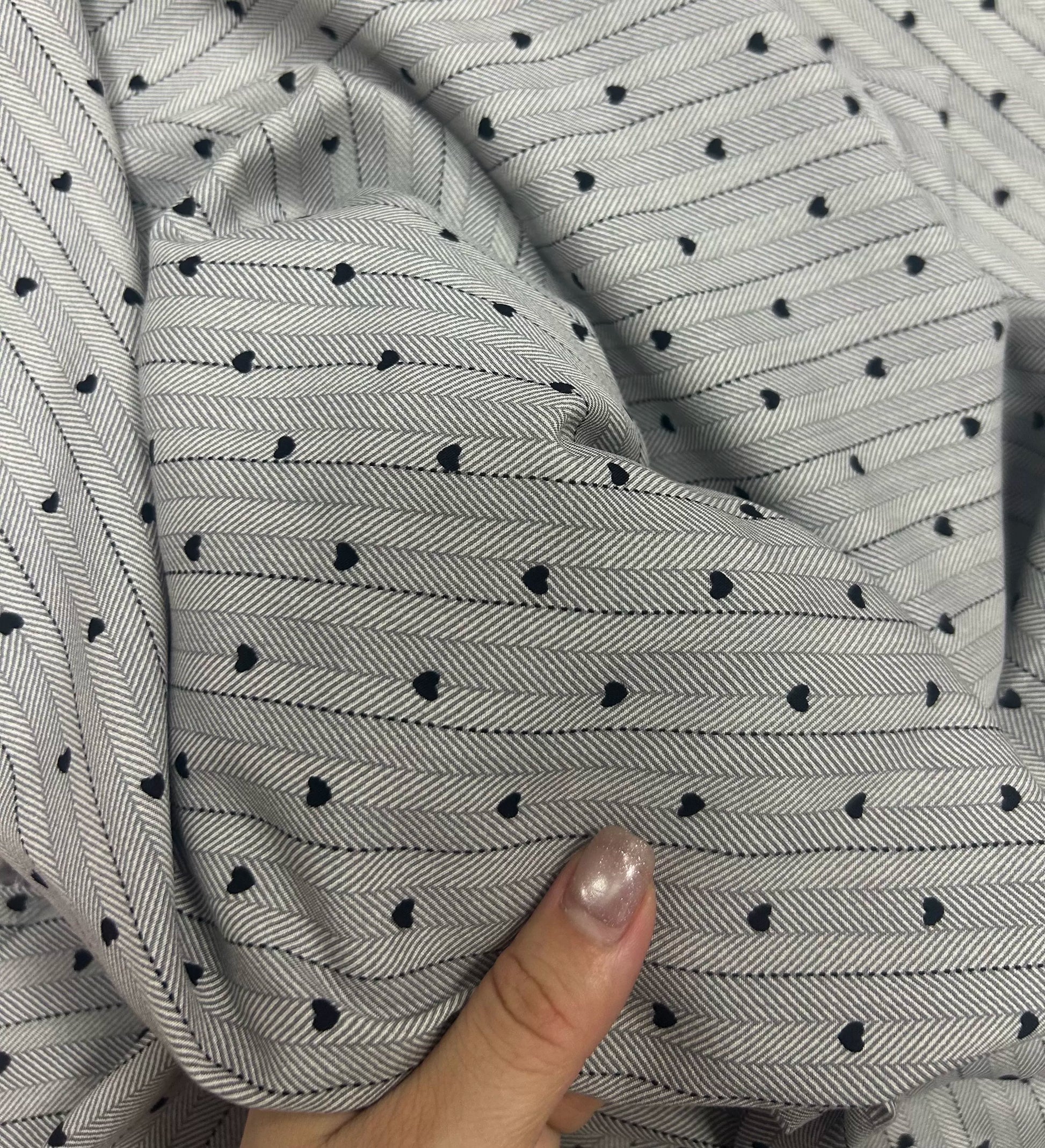 Rayon Fabric, Retro Heart Print, for Dresses & Pants