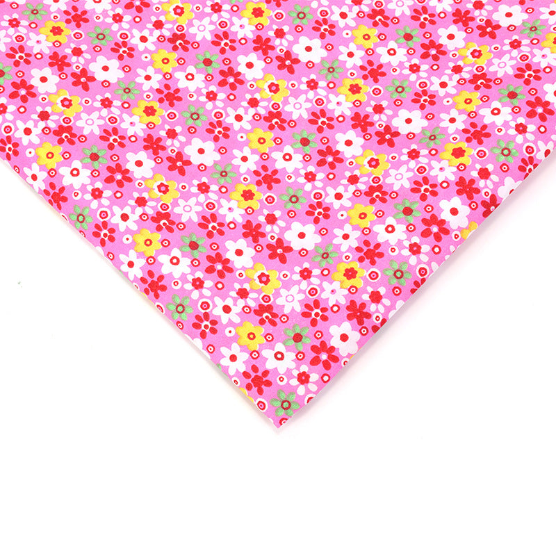 Floral Polyester Fabric, Simple Print Cloth for Shirts & Curtains - Plum Red