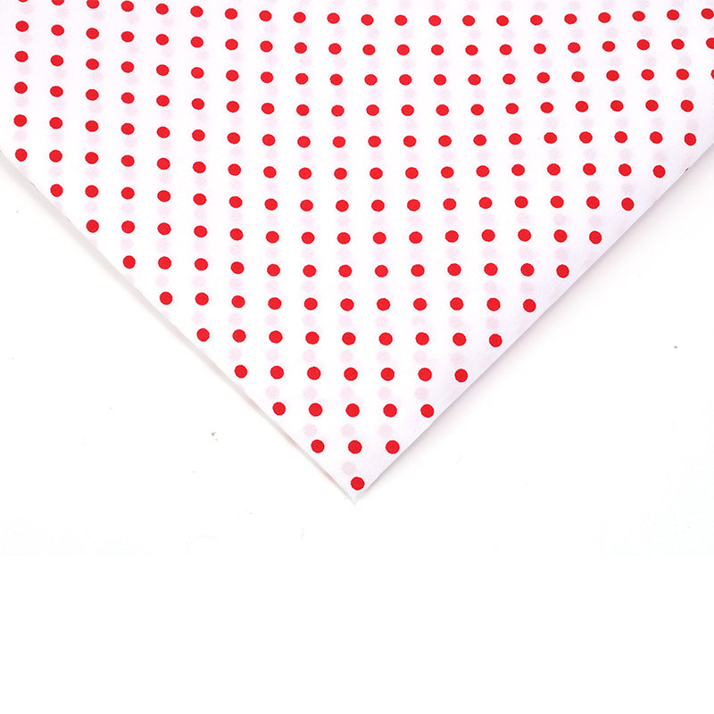 Floral Polyester Fabric - Bags & Craft by the Yard - 白底红点