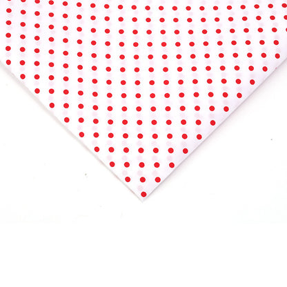 Floral Polyester Fabric - Bags & Craft by the Yard - 白底红点