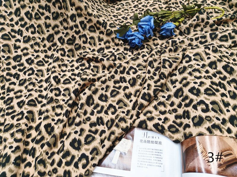 Leopard Print Chiffon Fabric, Sheer Polyester for Dresses & Scarves - Leopard 3