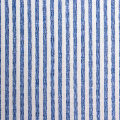 Washed Stripe Woven Cotton Fabric, Fine Stripes for Shirts & Crafts - Light Royal Blue 12