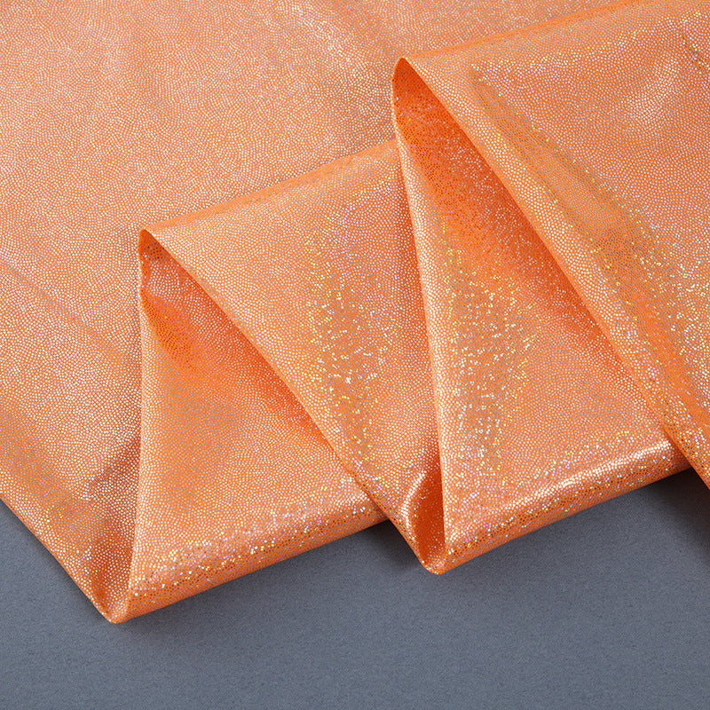 Silver Foil Stretch Stage Fabric, for Live Stream & Stage - Orange