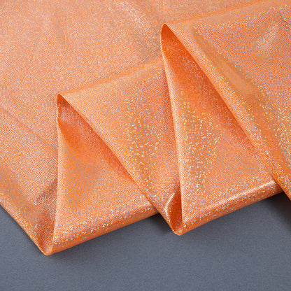 Silver Foil Stretch Stage Fabric, for Live Stream & Stage - Orange