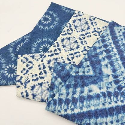 Tie-Dye Indigo Cotton Linen Fabric for Tablecloths & Door Curtains