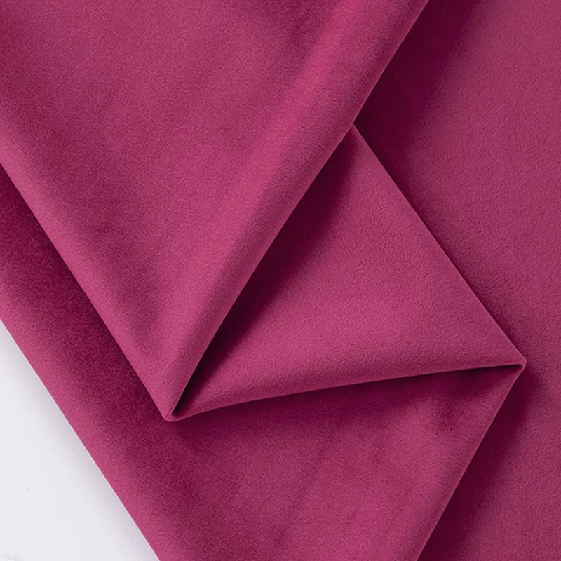 Pink Velvet Fabric, 17 Colors for Sofa Covers, Curtains & Backdrops - Rose Red