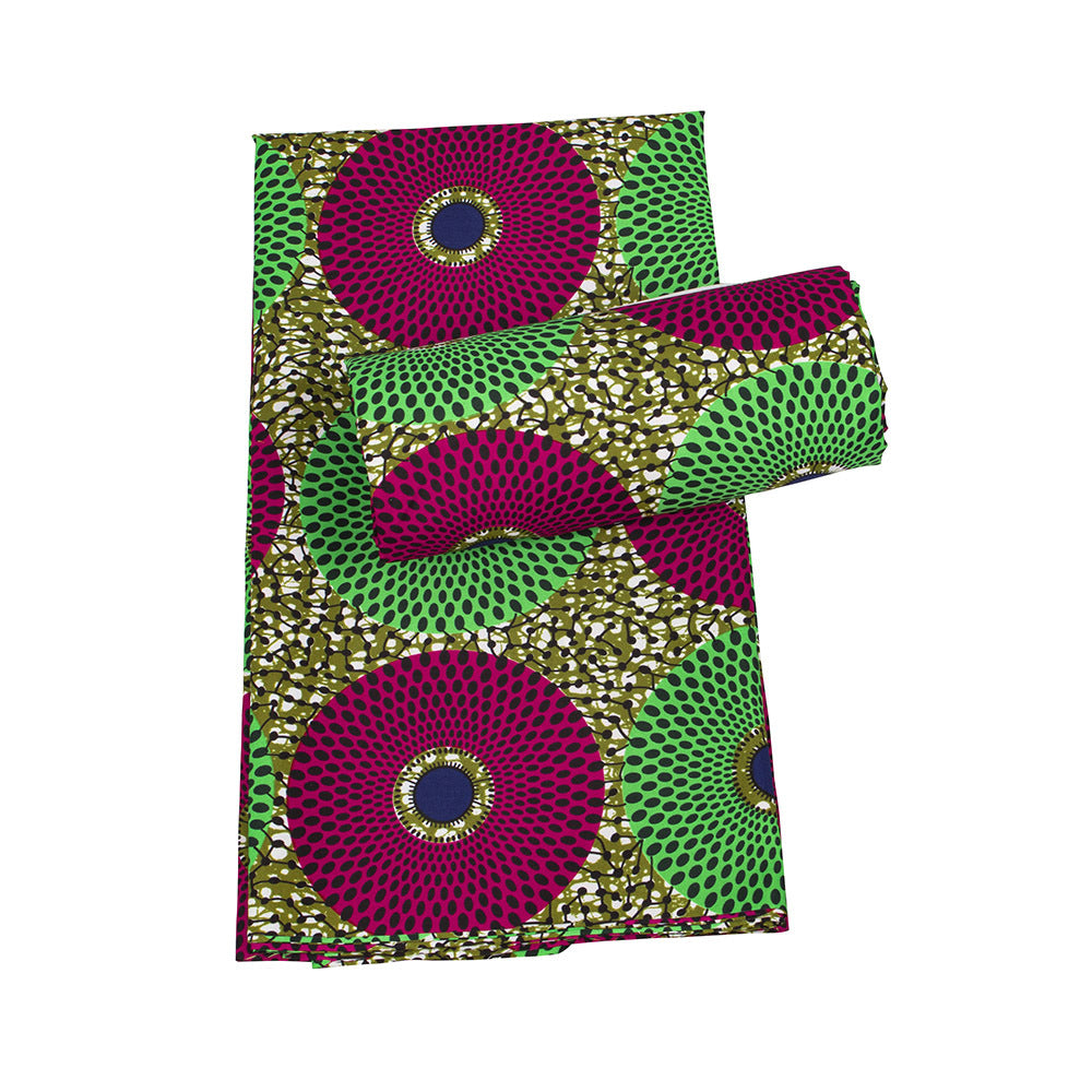 African Wax Print Fabric, Geometric Double-Sided Polyester (9 Prints)