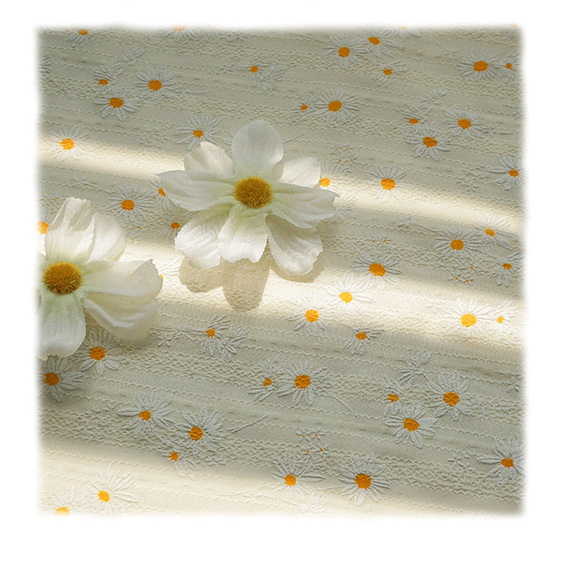 Cotton Seersucker Fabric, Daisy Print Cloth for Dresses & Sleepwear