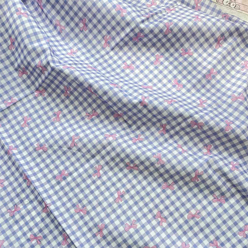 Cotton Gingham Bow Fabric, for Dresses & Sleepwear