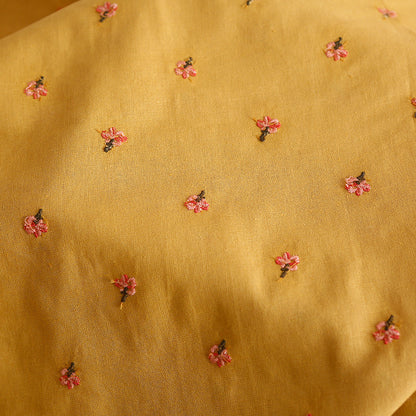 Ramie Flower Embroidery Fabric, 49 in Wide