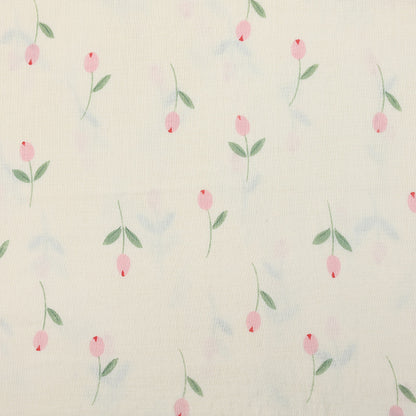 Cotton Double Gauze Fabric, Tulip & Star Prints (6)