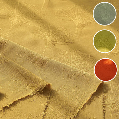 Vintage Rayon Ginkgo Leaf Jacquard Fabric, Fluid Drape