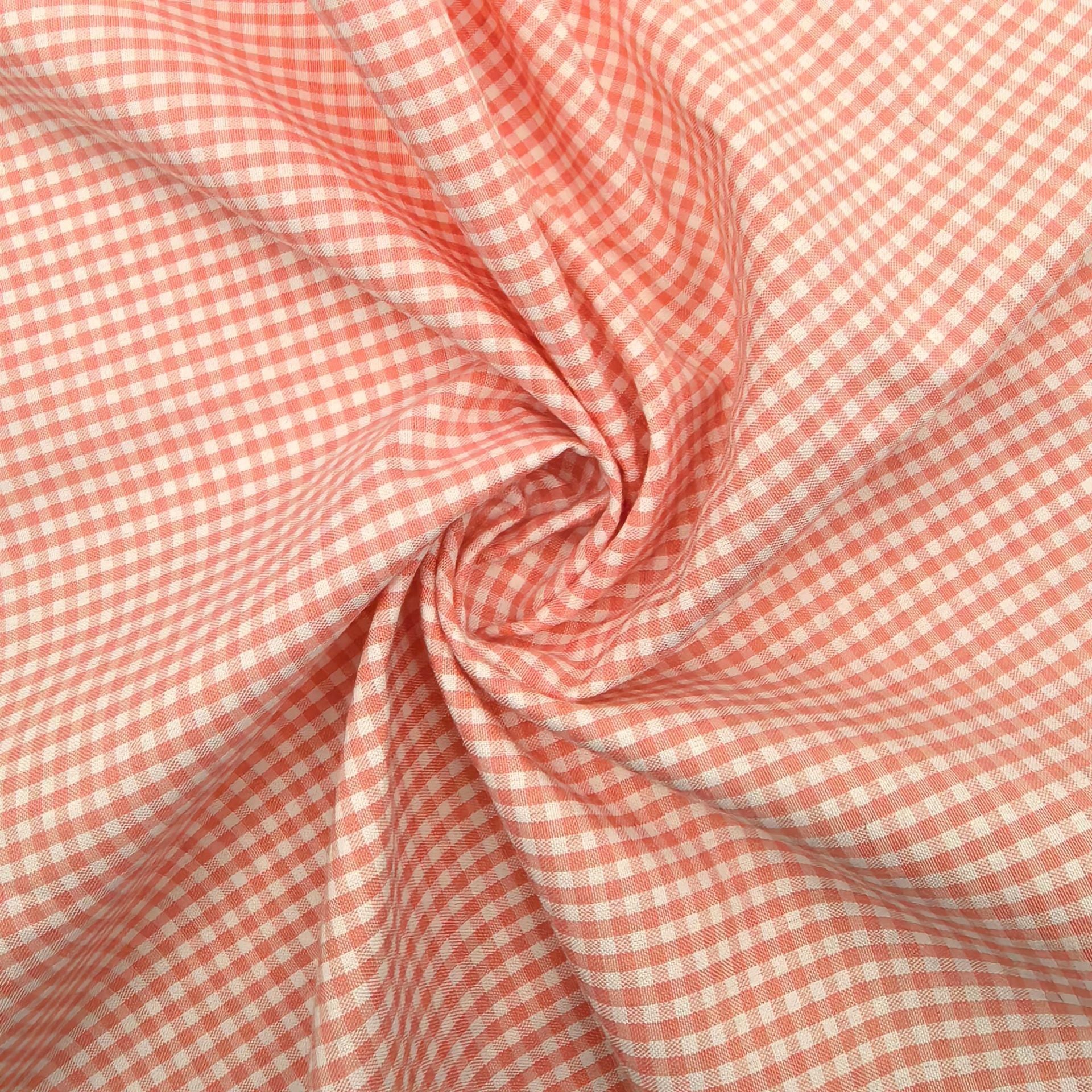 2mm Gingham - Peach Pink