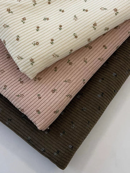 Cotton Corduroy Wildflower Fabric, for Shirts & Skirts