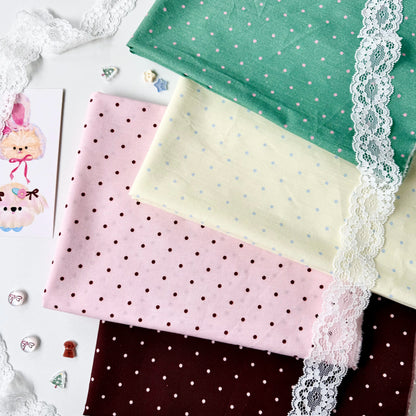 Cotton Fabric, Two-Tone Polka Dot, for Dollwear, Scrunchies & Light Tops