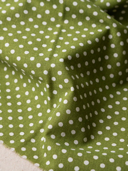 Green Linen Cotton Check Fabric for Bedding, Tablecloths & Crafts