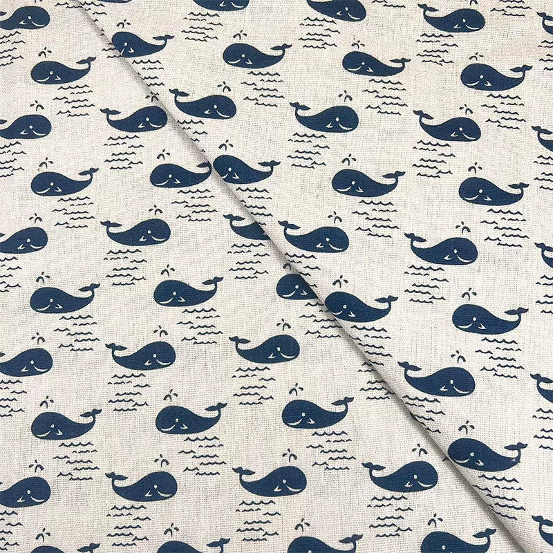 Vintage Floral Cotton Linen Fabric for Tablecloths & Sofa Covers - Little Whale