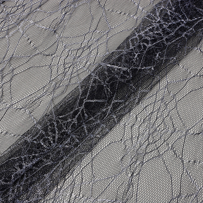 Two-Tone Spider Web Jacquard Mesh Fabric by the Yard - Halloween