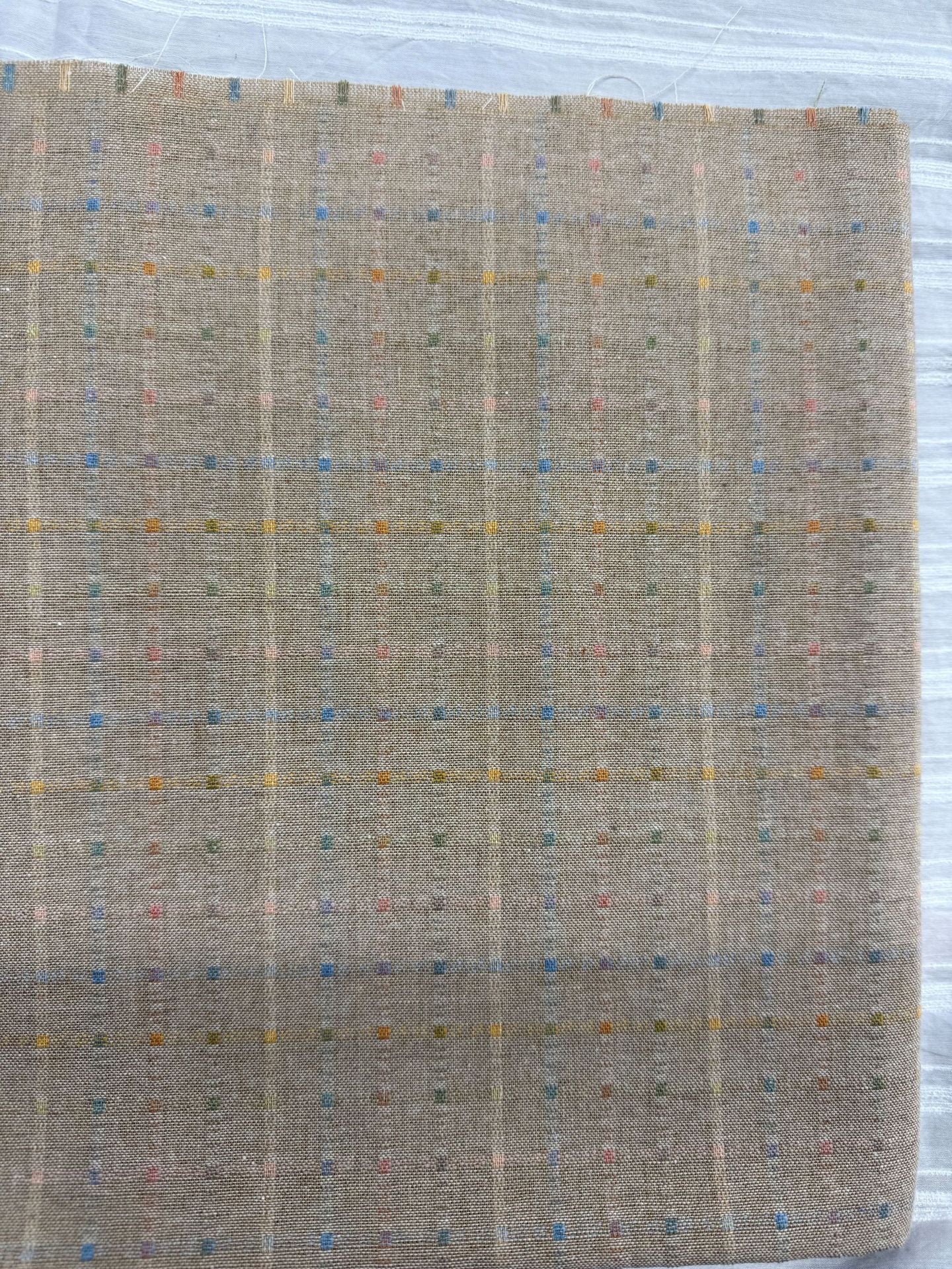 Polka Dot Jacquard Fabric, Small Weave for Shirts & Dresses - Light Coffee