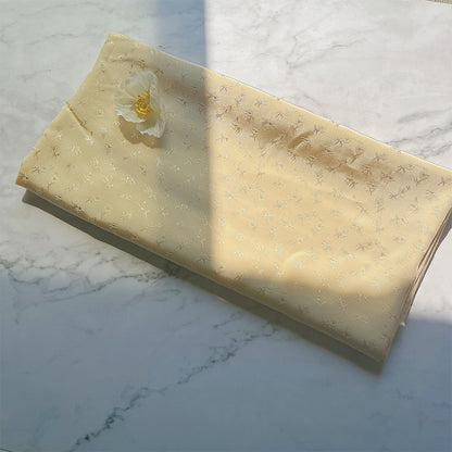 Rayon Lilac Jacquard Fabric, for Hanfu & Qipao - Pale Yellow
