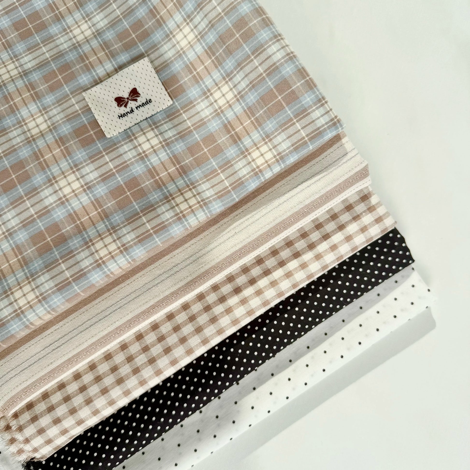 Cotton Shirting Fabric, Retro Stripe & Polka, for Shirts, Skirts & Hair Scrunchies