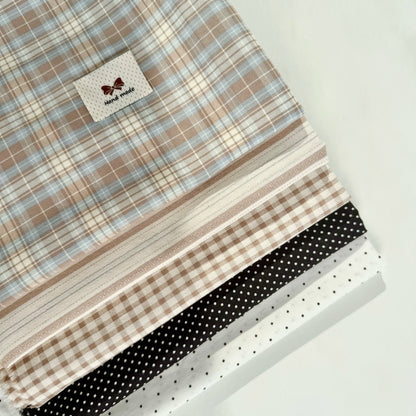 Cotton Shirting Fabric, Retro Stripe & Polka, for Shirts, Skirts & Hair Scrunchies