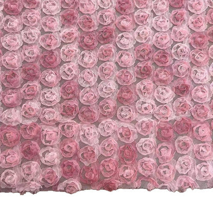 3D Rose Cord Embroidery Fabric, 110 g/m², 130 cm Wide, for Wedding, Bags & Craft
