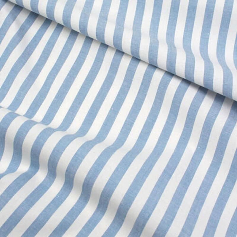 Korean Cotton Check Fabric for Tablecloths, Curtains & Picnic - Broad Stripe
