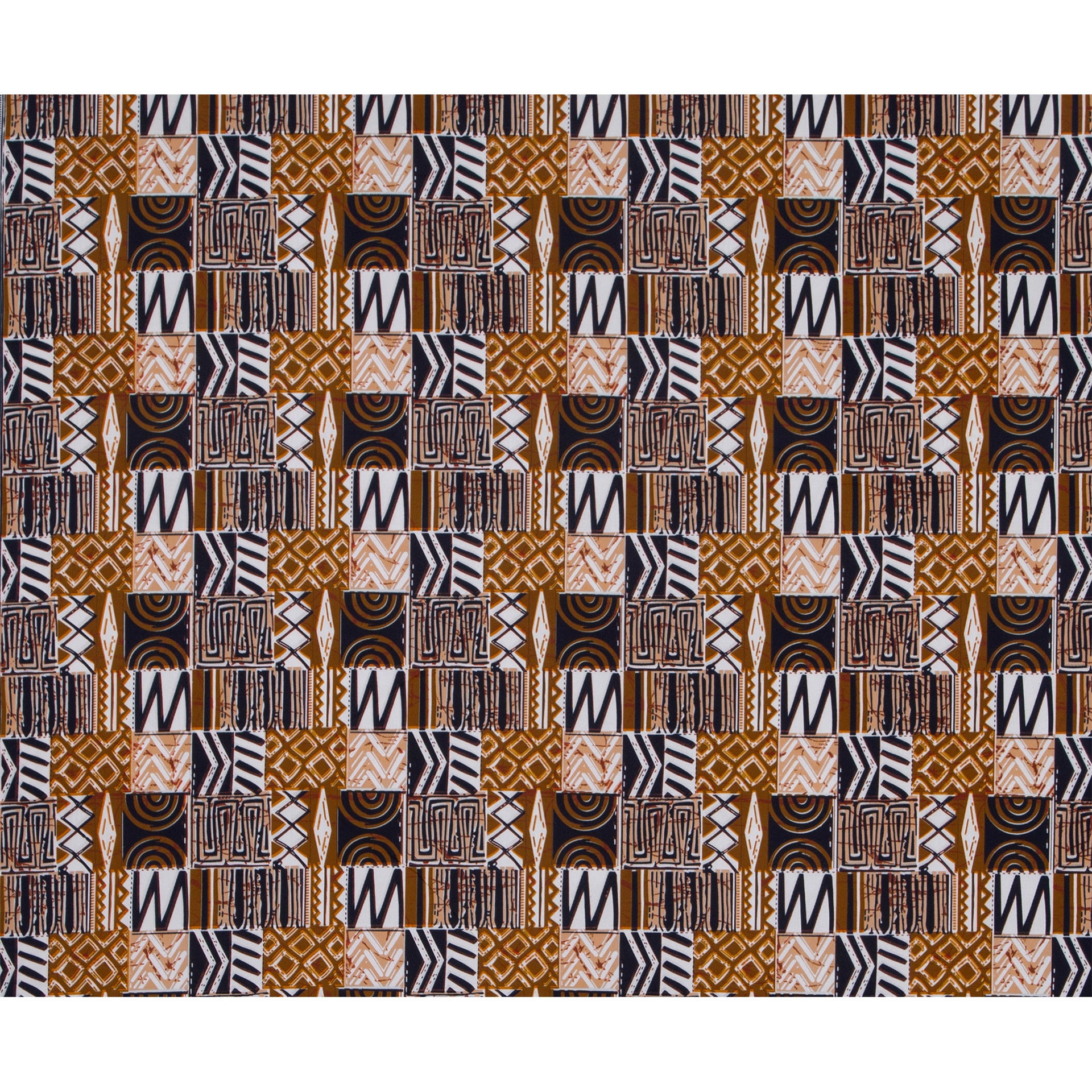 African Wax Print Fabric, Geometric Motif Polyester (FP6640)