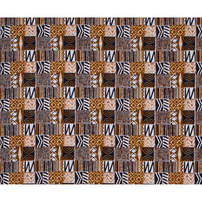 African Wax Print Fabric, Geometric Motif Polyester (FP6640)
