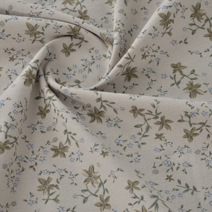 Floral Brushed Cotton Fabric - Dress & Home Decor by the Yard - Brown Five Point Flower