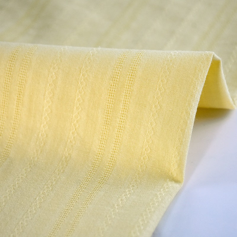 Cotton Jacquard Embroidery Fabric, Palace Floral for Dresses - Soft Yellow Pattern A