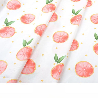 Baby Cartoon Print Cotton Twill Fabric, Cute Kids Cloth for Bedding & Apparel - Red Orange
