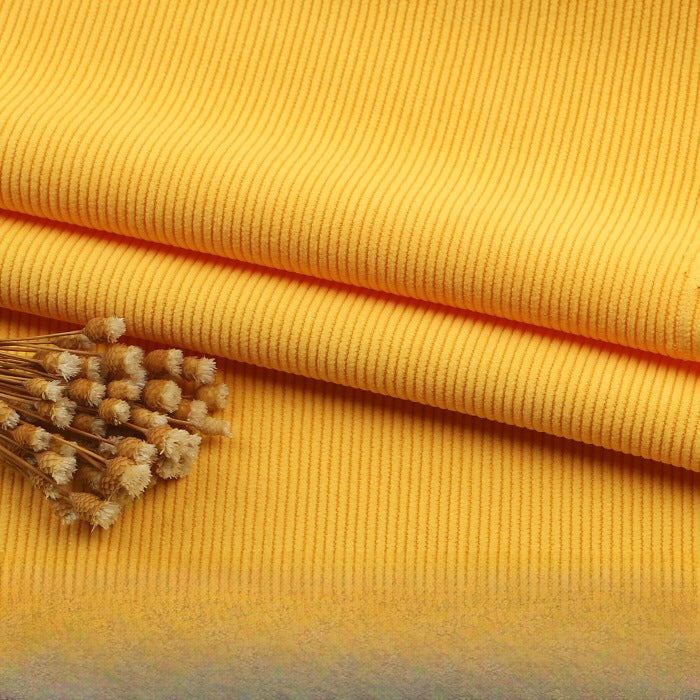 Fine Wale Corduroy Fabric, 16-Wale Solid Cloth for Upholstery & Apparel - Yellow