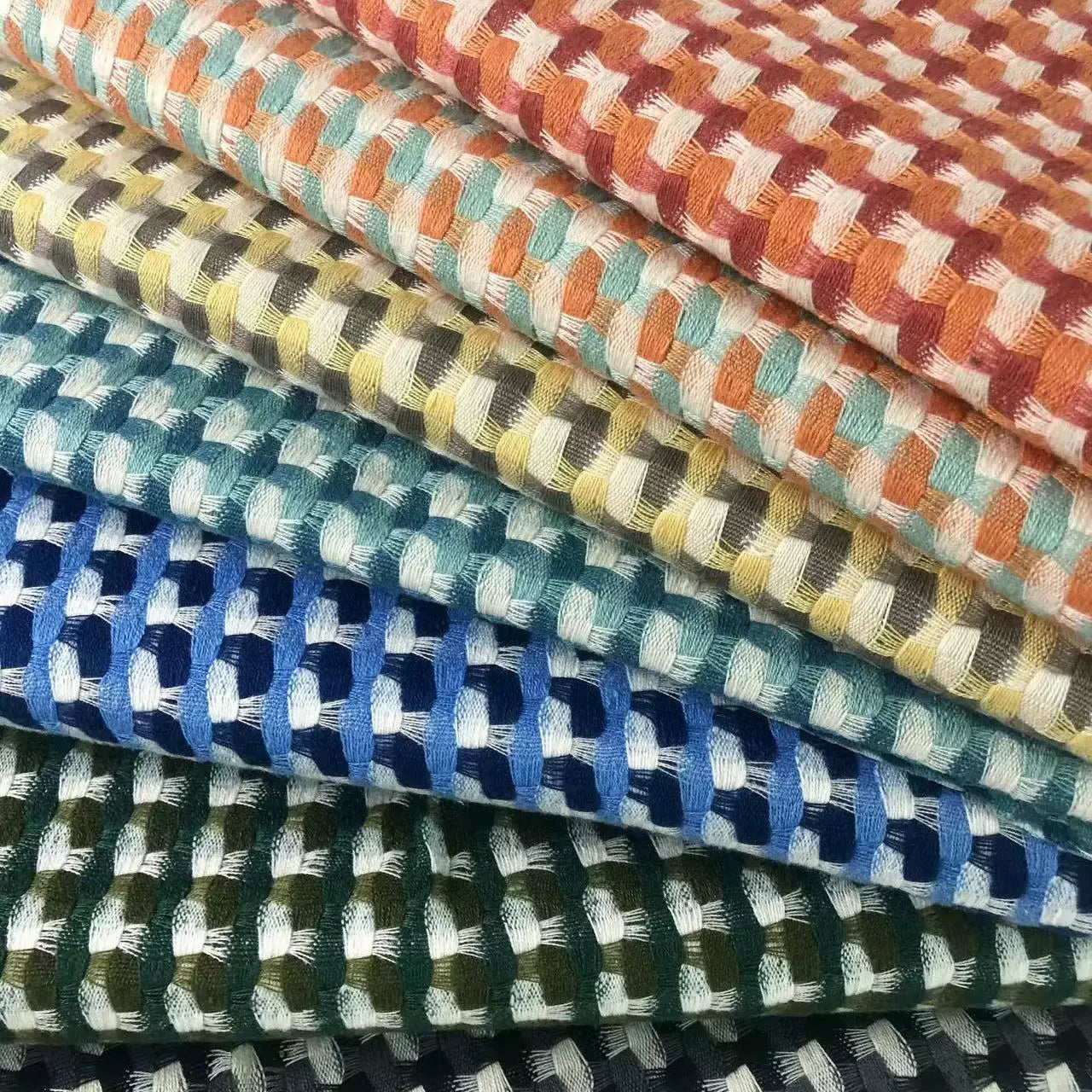 Houndstooth Polyester Fabric, Classic Check Cloth for Sofa & DIY
