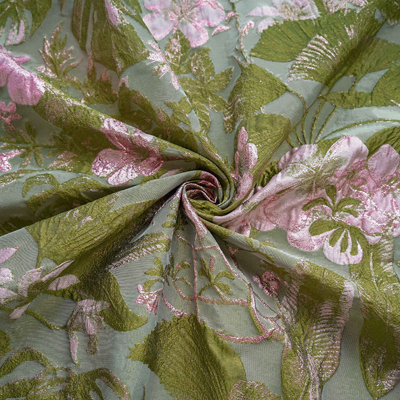 Crinkle Metallic Jacquard Fabric - Dress Apparel by the Yard