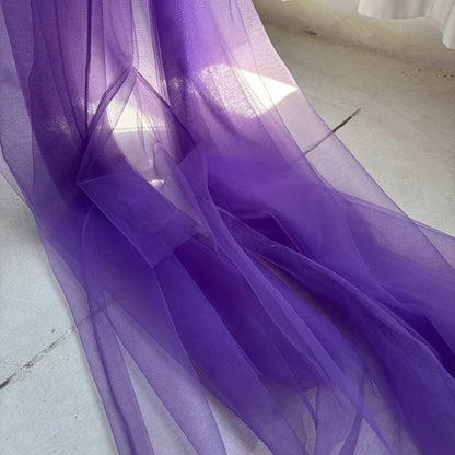 Lightweight Sheer Polyester Tulle Fabric, Soft Netting - Deep Purple
