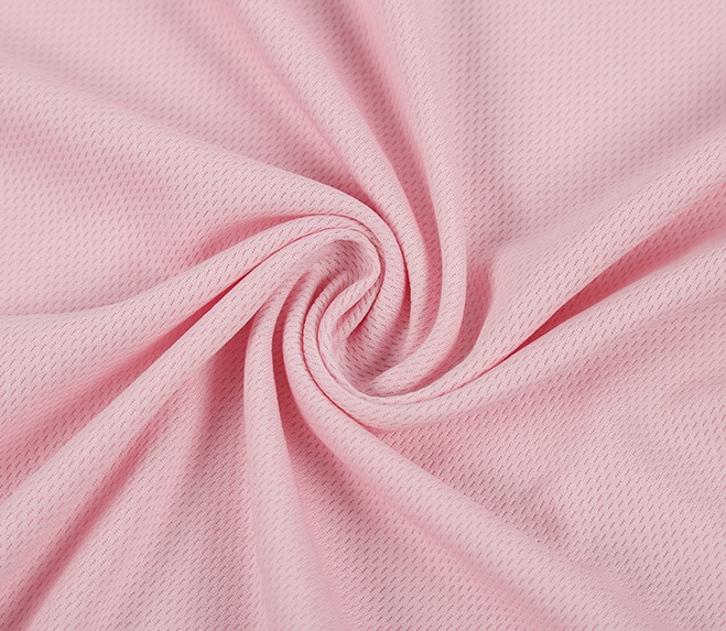 Moisture-Wicking Birdseye Polyester Knit Fabric, 4-Way Stretch - Blush