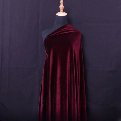 Silky Velvet Fabric, 20 Colors for Dresses, Qipao & DIY - Deep Crimson