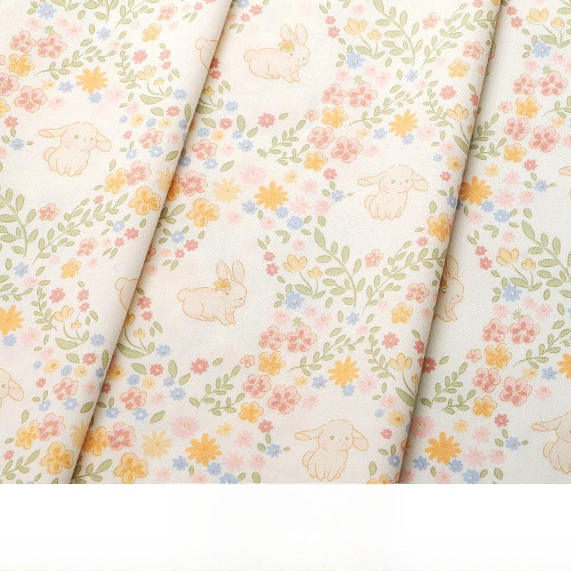Baby Cartoon Print Cotton Twill Fabric, Cute Kids Cloth for Bedding & Apparel - Manor Rabbit