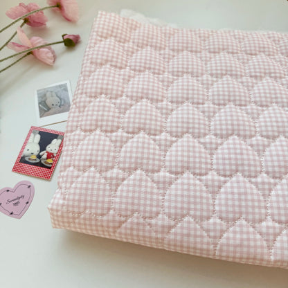 Cotton Quilted Puffer Fabric, Dopamine Colors, for Padded Wear, Bags & Pencil Cases - Pink