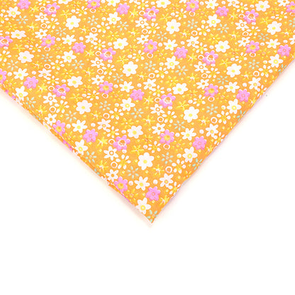 Floral Polyester Fabric, Simple Print Cloth for Shirts & Curtains - Orange