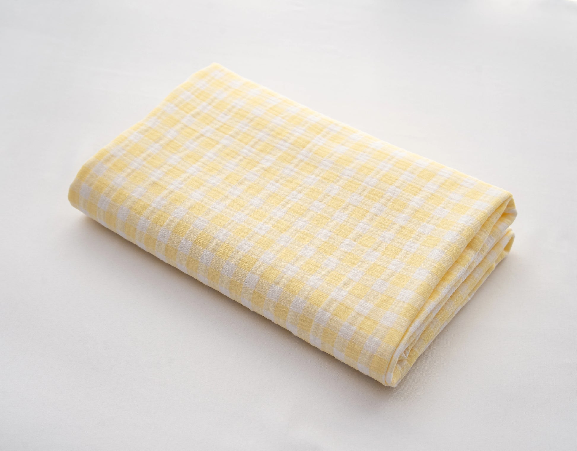 Cotton Double Gauze Fabric, for Baby Layering Pieces - Yellow Check