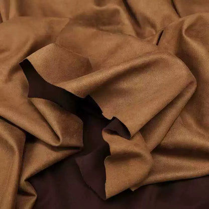 Lightweight Suede Fabric, Soft Brushed Polyester for Bags & Apparel - Brown