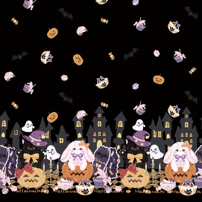 Halloween Lolita Print Fabric, Stretch Polyester for DIY Kids Costumes