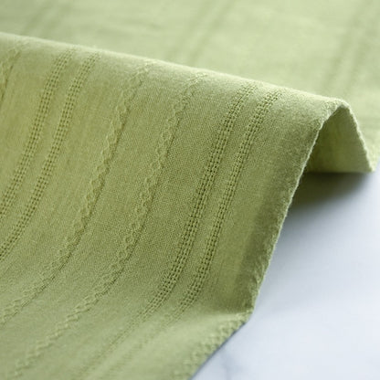 Cotton Jacquard Embroidery Fabric, Palace Floral for Dresses - Bud Green Pattern A