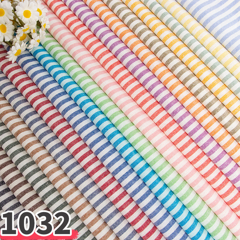 Washed Stripe Woven Cotton Fabric, Fine Stripes for Shirts & Crafts