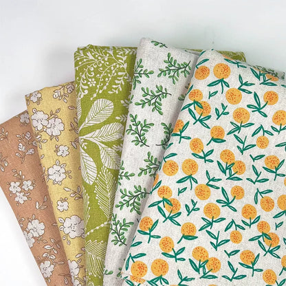 Vintage Floral Cotton Linen Fabric for Tablecloths & Sofa Covers