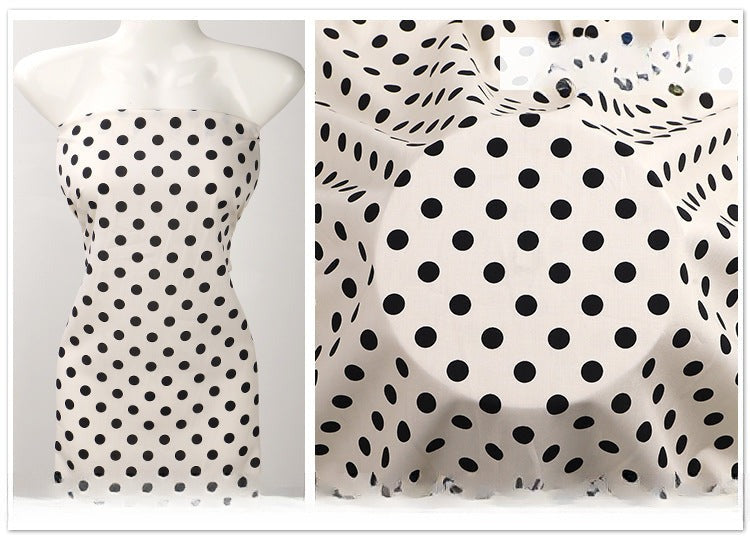 Rayon Polka Dot Fabric, Soft Challis Cloth for Dresses & Sleepwear