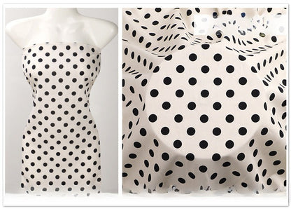 Rayon Polka Dot Fabric, Soft Challis Cloth for Dresses & Sleepwear
